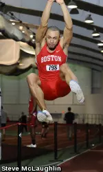 Graduate student Zachary Ray set the new conference standard in the long jump (7.19m).