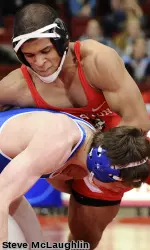 Redshirt Nestor Taffur is the CAA's top-ranked wrestler at 157.