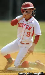 Junior Jayme Mask set a school record with four stolen bases in game one against UMBC.