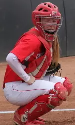 Leading the Terriers with 19 RBIs, catcher Amy Ekart hit a two-RBI double to help BU beat Albany, 5-0, in the 2012 AE title game.