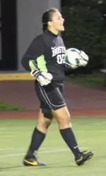 Senior Andrea Green recorded her eighth career shutout with three saves against the Flyers.