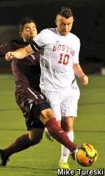 Senior Jordan Barker had one goald and two assists in BU's 3-1 win over Lafayette.