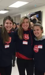 The Terriers volunteered at the Salvation Army's Thanksgiving meal distribution on Saturday