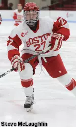 Junior Jordan Juron has two goals and an assist in three career games at Gutterson Fieldhouse.