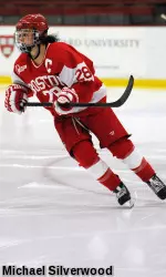 Senior Louise Warren became the second Terrier to record a hat trick this season.