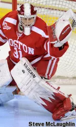 Sean Maguire recorded 38 saves for BU.