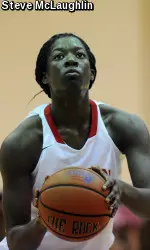 Senior Rashidat Agboola scored a game-high 19 points for BU.