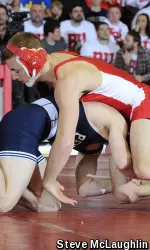 Sophomore Dane Harlowe pinned his opponent at 133.