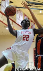 Senior Rashidat Agboola scored a game-high 19 points in the Terriers' regular season finale.