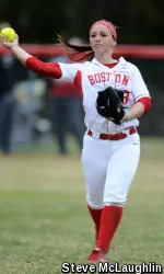 Junior Emily Felbaum was one of four Terriers with a hit.