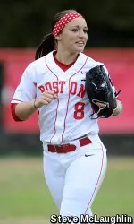 Junior Emily Felbaum went 3-of-3 with a two-RBI double and run scored in the fifth inning.