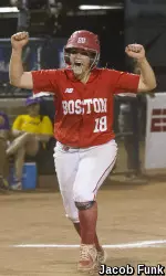 Senior Brittany Clendenny's two-run homer in the fifth gave her the school record for RBIs in a season at 53.