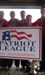 The varsity eight boat won its second consecutive conference title after finishing first at the CAAs in 2013.