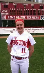 Sophomore Melanie Russell is just the fifth Terrier in program history to pitch a perfect game.