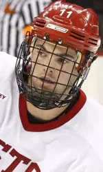 Junior Mike Moran and the Terriers take on the two-time defending Hockey East champions on Sunday.