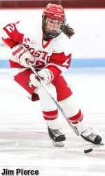 Victoria Bach scored three goals and added six assists in five games against Vermont last season.
