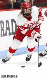 Sophomore Rebecca Leslie is tied for fourth in the nation and tied for third in Hockey East with 13 assists.