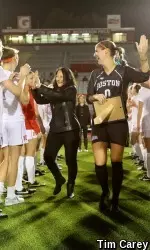 Parisi honoring her favorite professor on Faculty/Staff Night.