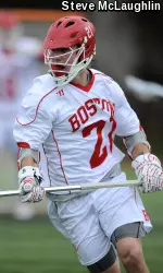 Sophomore Greg Wozniak caused four turnovers, collected seven ground balls and scored his first collegiate goal on Saturday.