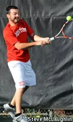 Junior Stefan Lemire just dropped four games in singles action.