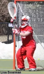 Sophomore Caroline Meegan made a career-high 15 saves on Wednesday.