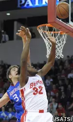 Junior Justin Alston earned his first career double-double with 10 points and 11 rebounds.