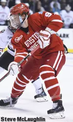 Freshman Jack Eichel increased his nation-leading point total to 58 - the most by a Terrier in 18 years.