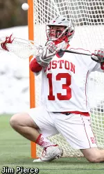 Sophomore Christian Carson-Banister made 12 saves on Saturday, including eight in the second half.