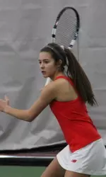 Freshman Iryna Kostirko was two games away from losing the final match in the second set before rallying for the win.