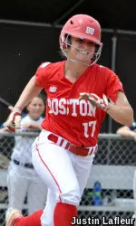 Senior Mandy Fernandez had a two-out, two RBI single in the first before play was halted in the third.