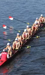 The BU Lightweight V8 boat won silver at the Eastern Sprints on Sunday