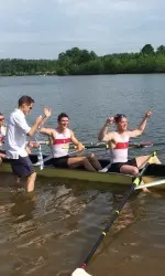 The second varsity eight boat won bronze at the IRA National Championship Regatta