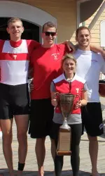 Mackenzie Copp helped BU's varsity eight boat go undefeated in cup racing this spring