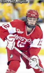 Sophomore Victoria Bach has four career points against Merrimack, including a hat trick on Nov. 21.