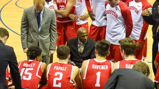 Men's Basketball Huddle - 2015 at Quinnipiac
