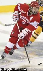 Senior Sarah Lefort matched Marie-Philip Poulin's program record of 181 career points on Saturday.