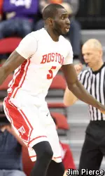 Junior Blaise Mbargorba finished with seven points, career-high seven rebounds and a career-high five blocks off the bench.