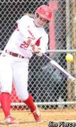 Sophomore Kaitlin Sahlinger led BU with two hits.