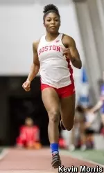 Freshman Lovie Burleson was seventh in the long jump in her collegiate debut at the Penn Relays.