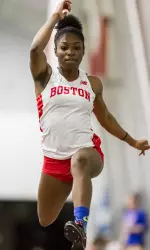 Freshman Lovie Burleson secured second in the long jump on Friday.
