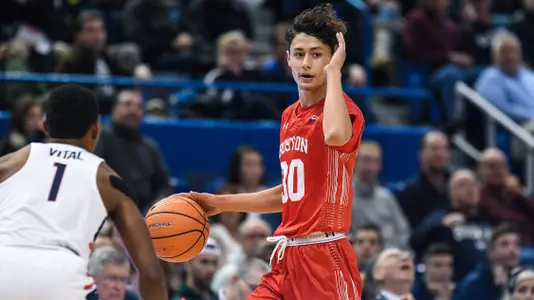 Javante McCoy dribbling the ball at UConn