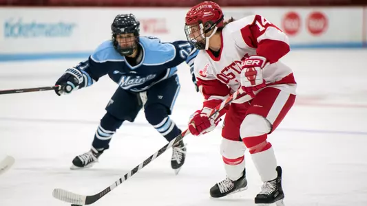 Kristina Schuler skating against Maine