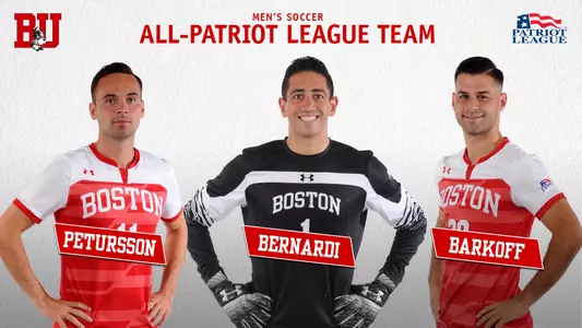 Kari Petursson, Mike Bernardi and Josh Barkoff received men's soccer All-Patriot League honors.