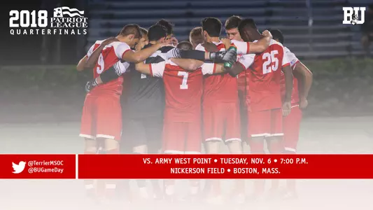 BU Men's Soccer will host Army in the 2018 PL Quarterfinals on Tuesday (Nov. 6) with a 7 p.m. star time.