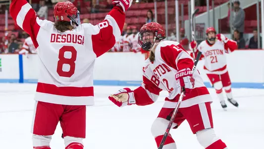 Women's Hockey goal celebration