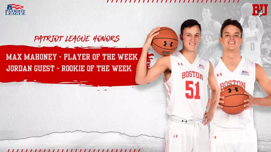 Max Mahoney was named Patriot League Men's Basketball Player of the Week, and Jordan Guest was named Rookie of the Week on Dec. 17, 2018.