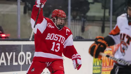 Natasza Tarnowski celebrates her goal at RIT