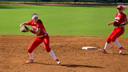Brittany Younan collects a ball at shortstop