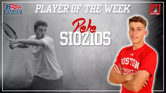 Pete Siozios - Patriot League Player of the Week graphic