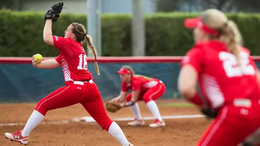 Ali Dubois pitching with Terrier defense